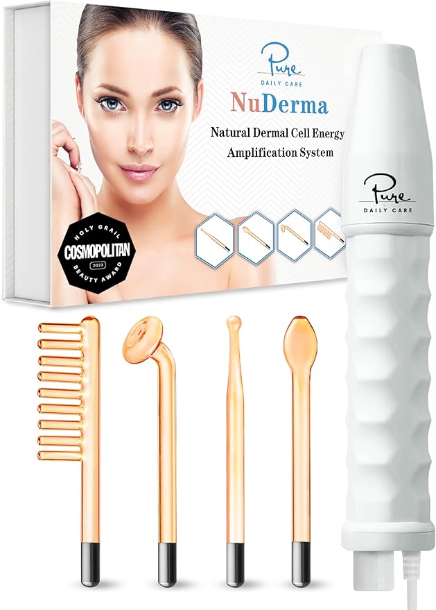 Pure Daily Care NuDerma Handheld Skin Therapy Wand Machine w/Neon